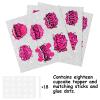 18pcs Pink Glitter Boom Bang Smash Crash Dessert Cupcake Topper Pick for Hero Fun Action Sign Theme Decor Supplies Men Women Happy Birthday Party Decoration view 3
