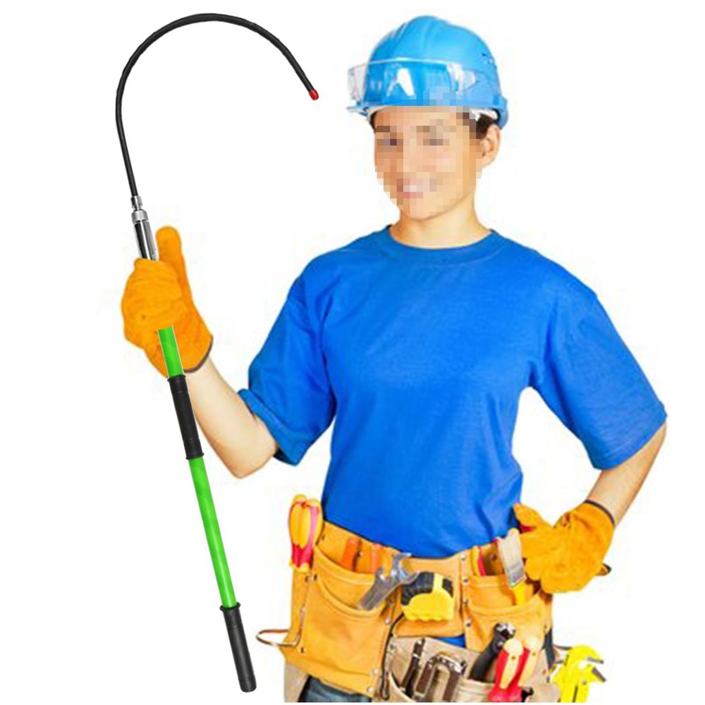 Rescue Hook Saftey Tool 3 4 6 10 Ft Long Electrician Insulated Rescue Pole with 16 1/2in Hook, 10 35 110 220 KV High Voltage Safety Anti Electric Shock Rescue Rod, Portable Electrical Safety Tool(Gree