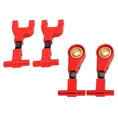 4pcs Aluminum Alloy Adjustable Front Upper Suspension Arms and Rear Upper Swing Arms for Tamiya TT02 1/10 RC Car Upgrade Parts(Red)
