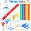 MotiMind 120 Pcs School Supplies Bulk with Safety Blunt Tip Student Scissors 12 Inch Plastic Rulers Back to School Kit for Student Classroom Office view 3