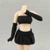1/12 Scale Female Clothes, Covering Chest Crop Top Camisole & Sleeve Covering for 6-inches Female Action Figure Body, 1/12 Figure Vest Sleeveless Inner Undershirt Costume Accessory (Black) view 1