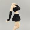 1/12 Scale Female Clothes, Covering Chest Crop Top Camisole & Sleeve Covering for 6-inches Female Action Figure Body, 1/12 Figure Vest Sleeveless Inner Undershirt Costume Accessory (Black) view 3