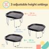 MEKA Small (28"x28") Set Tuff Tray Black with Solar Fountain Bundle, Activity Sensory Tray Plus Stand Children, Outdoor Play Sand and Water Table for Toddlers and Kids, Toy Boys Girls view 4
