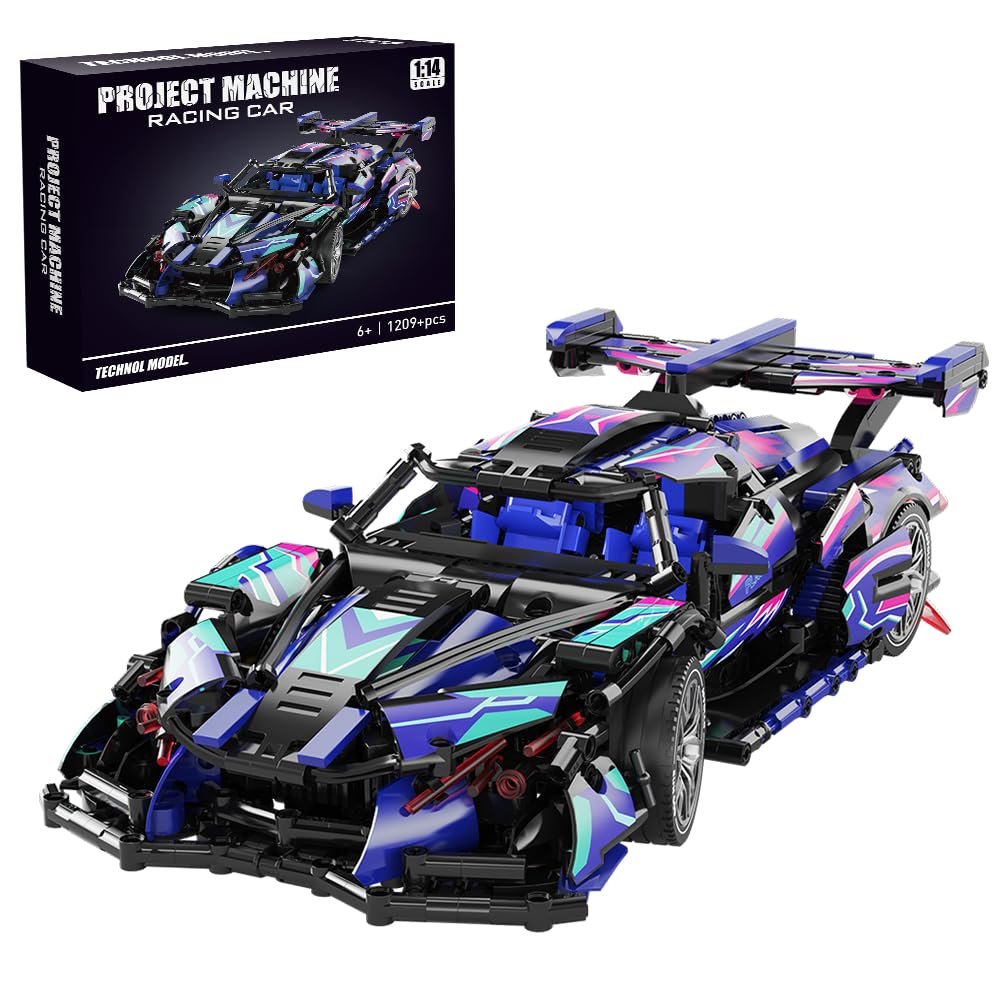 APAWR Sports Car Building Blocks Toys for Boys & Adults - 1391 Piece Challenging Racing Car Building Kit, DIY Model Set for Age 8-14