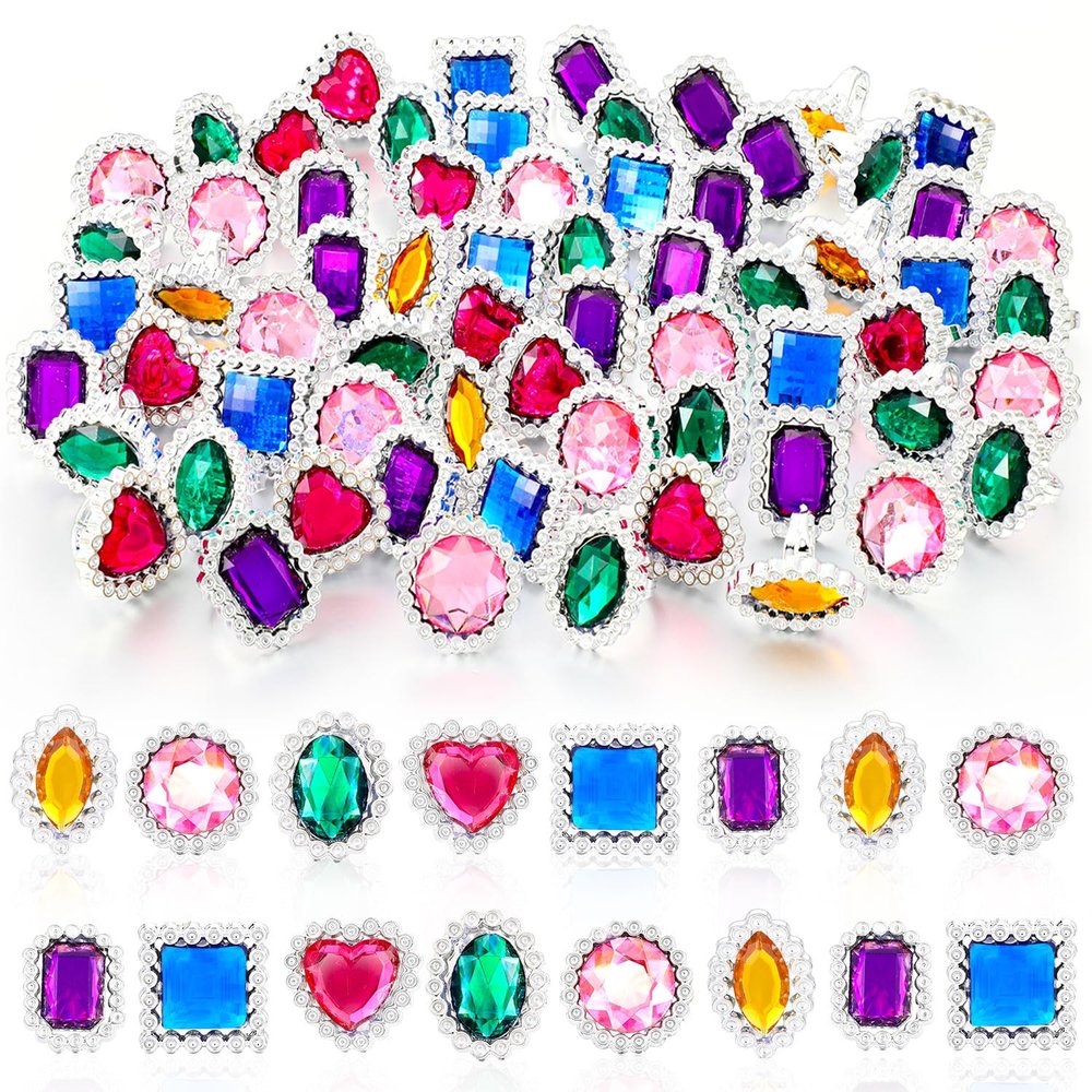 Shappy 150 Pcs Colorful Plastic Rings for Kids Adjustable Costume Jewelry Rings for Princess Carnival Dress up Bridal Shower Party Accessories