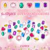 Shappy 150 Pcs Colorful Plastic Rings for Kids Adjustable Costume Jewelry Rings for Princess Carnival Dress up Bridal Shower Party Accessories view 3