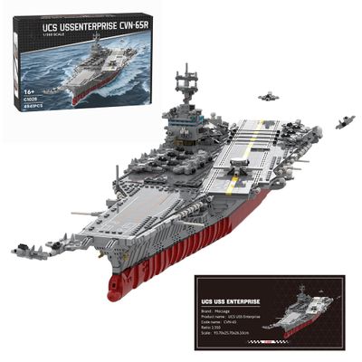 Aetheria USS Enterprise CVN-65 Aircraft Carrier Building Blocks, 1:350 MOC WW2 Military Battleship Brick Set Designed by bru_bri_mocs Ship Collectors & Enthusiasts for Adult - 4941 Teile