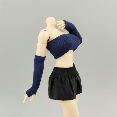 1/12 Scale Female Clothes, Covering Chest Crop Top Camisole & Sleeve Covering for 6-inches Female Action Figure Body, 1/12 Figure Vest Sleeveless Inner Undershirt Costume Accessory (Purplish Blue)