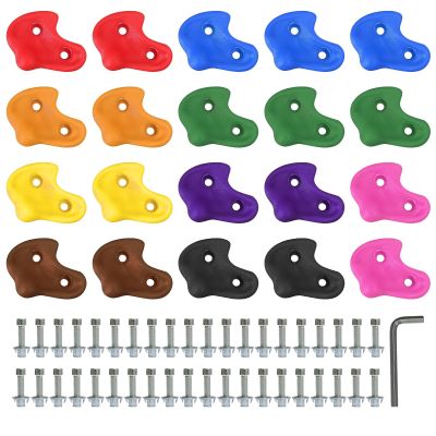 20pcs Rock Climbing Holds for Kids and Adults Climber,Large Colourful Pig Nose Shape Rock Climbing Holds with Mounting Hardware for Indoor Outdoor Climbing Walls, Playground, Backyard (Color)