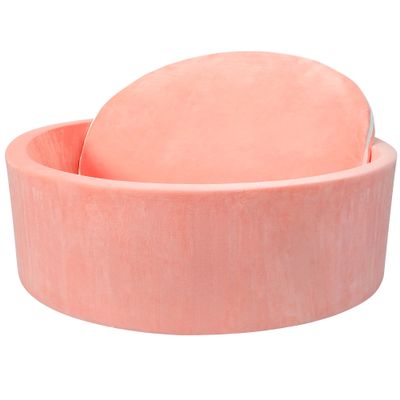 Foam Baby Ball Pit, 35.4"x 11.8" Ball Pits for Toddlers, Soft Round Kiddie Playpen Ball Pool for Kids with Soft Memory Sponge, Ideal Gift for Babies Indoor and Outdoor Game,Pink(Balls not Included)