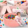 Foam Baby Ball Pit, 35.4"x 11.8" Ball Pits for Toddlers, Soft Round Kiddie Playpen Ball Pool for Kids with Soft Memory Sponge, Ideal Gift for Babies Indoor and Outdoor Game,Pink(Balls not Included) view 3