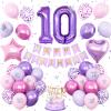 10th Birthday Decorations for Girl,Pink Purple 10th Butterfly Birthday Decorations 10th Birthday Balloons Pink Purple Birthday Banner Number 10 Balloons Cake Topper Butterfly Party Supplies for Girls view 1