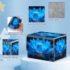 ACWDMKH for MTG Commander Deck Box,Card Deck Box for Trading Yugioh MTG,Fits 100 Double Sleeved Cards,PU Leather Strong Magnet Case for Magic Commander TCG CCG,Blue Lotus Flower view 3