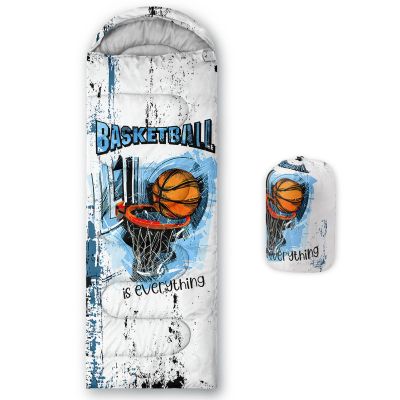 Smell Sunshine Kids Sleeping Bag for Boys Girls,Basketball Tie-dye Print-Lightweight Warm Portable Outdoor Indoor-Waterproof Cold Weather Resistant Sleeping Bag for Camping Hiking(Basketball-3)