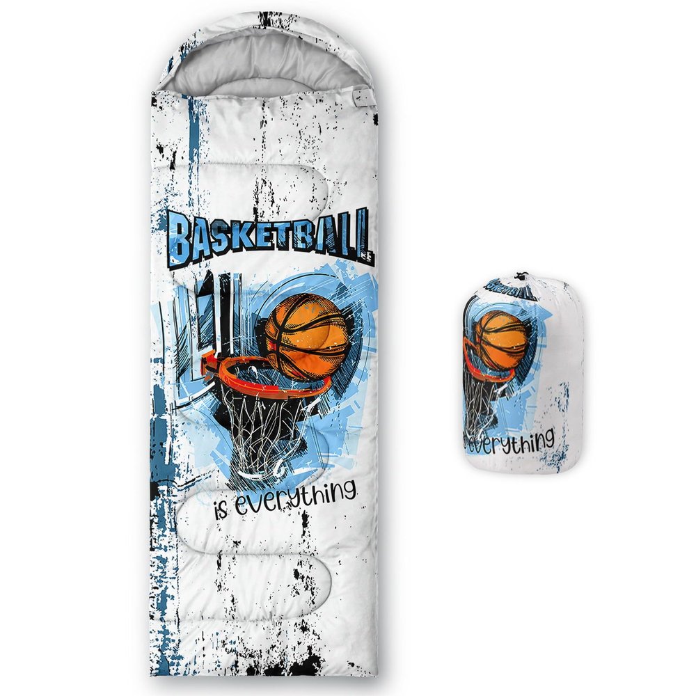 Smell Sunshine Kids Sleeping Bag for Boys Girls,Basketball Tie-dye Print-Lightweight Warm Portable Outdoor Indoor-Waterproof Cold Weather Resistant Sleeping Bag for Camping Hiking(Basketball-3)