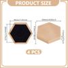 AHANDMAKER 4 PCS Single Coin Display Box, Hexagon Natural Beech Coin Box, Challenge Coin Display Case with Black Velvet Inside for Medal Display, Commemorative Coin Holder view 2