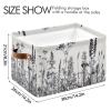 PaChyLuu Wildflower Storage Basket Bin Canvas Fabric Organizer Toys Basket with Handles for Home Office Nursery, Clothes, Gifts, 2 Pcs view 3