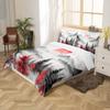 jejeloiu Woodland Forest Tree Bedding Set Toddler Size Kids Botanical Maple Red Comforter Cover Ombre Nature Landscape Duvet Cover Breathable Soft Lightweight Microfiber,No Comforter view 2