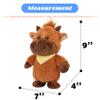 Hopearl Talking Highland Cow with Yellow Bib Repeats What You Say Walking Electric Interactive Animated Toy Speaking Plush Buddy Gifts for Toddlers, Brown, 9'' view 2