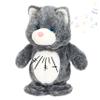 Hopearl Talking Singing Cat Repeats What You Say Kitty Walking Kitten Electric Interactive Animated Toy Speaking Plush Buddy Gifts for Toddlers, Gray, 9'' view 1