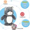 Hopearl Talking Singing Cat Repeats What You Say Kitty Walking Kitten Electric Interactive Animated Toy Speaking Plush Buddy Gifts for Toddlers, Gray, 9'' view 2