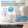 MECCANIXITY 50pcs 30-Degree Angle RC Body Clips Bent Springy R Pins 25x1.4x10mm for All 1/8 1/10 Scale Model RC Car Crawler Truck,Shell Replacement Parts(Blue/Silver) view 2