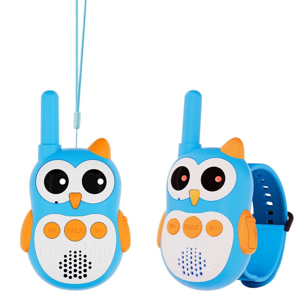 Retevis RT30W Walkie Talkies for Kids Rechargeable, Owl Toys for Kids Birthday Gifts, Toy Walkie Talkie Watch with LED Eyes, for Boys Girls Outdoor Camping Hiking Family Games (1 Pair)