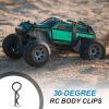 MECCANIXITY 50pcs 30-Degree Angle RC Body Clips Bent Springy R Pins 25x1.4x10mm for All 1/8 1/10 Scale Model RC Car Crawler Truck,Shell Replacement Parts(Black/Green) view 4