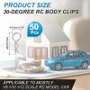 MECCANIXITY 50pcs 30-Degree Angle RC Body Clips Bent Springy R Pins 25x1.4x10mm for All 1/8 1/10 Scale Model RC Car Crawler Truck,Shell Replacement Parts(Silver) view 2