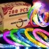 200 Pcs Glow Bracelets, Led Bracelet Glow in the Dark Party Supplies, Rave Trinkets, 6 Colors Light Up Bracelets Bulk with 3 Flashing Modes,Party Favors for Kids & Adults Birthday, New Year, Concert view 1
