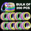 200 Pcs Glow Bracelets, Led Bracelet Glow in the Dark Party Supplies, Rave Trinkets, 6 Colors Light Up Bracelets Bulk with 3 Flashing Modes,Party Favors for Kids & Adults Birthday, New Year, Concert view 2