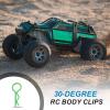 MECCANIXITY 40pcs 30-Degree Angle RC Body Clips Bent Springy R Pins 25x1.4x10mm for All 1/8 1/10 Scale Model RC Car Crawler Truck,Shell Replacement Parts(Green) view 4