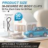MECCANIXITY 50pcs 30-Degree Angle RC Body Clips Bent Springy R Pins 24.3x1.2x8.4mm for All 1/8 1/10 1/12 Scale Model RC Car Crawler Truck,Shell Replacement Parts(Silver/Black) view 2