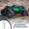 MECCANIXITY 10pcs 30-Degree Angle RC Body Clips Bent Springy R Pins 35x1.6x12.5mm for All 1/6 1/8 Scale Model RC Car Crawler Truck,Shell Replacement Parts(Green) view 4