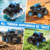 BainGesk Waterproof Remote Control Monster Truck Toys, 1:16 RC Car, 2.4GHz 4WD All Terrain Car Toys with 2 Rechargeable Batteries, Off-Road Truck Gifts for 6, 7, 8, 9, 10, 11, 12 Year Old Boys view 3