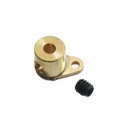 DingMotuo Compact Copper Control Horn for RC Model Boat Rudder Rod, Multiple Hole (Short-5-2mm)