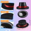 12 Pack Kids Plastic Top Hats Black Top Hat with Red Band Glitter Magician Party Hat High Top Hat for Child Halloween Cosplay (Color Style 2 (PVC Glitter)) view 2