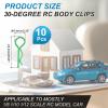 MECCANIXITY 10pcs 30-Degree Angle RC Body Clips Bent Springy R Pins 24.3x1.2x8.4mm for All 1/8 1/10 1/12 Scale Model RC Car Crawler Truck,Shell Replacement Parts(Green) view 2
