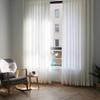 HooHero White Natural European 54 Width Sheer Curtains Home Decoration Living Kids Baby Room Window Treatments Semi Transparent view 1