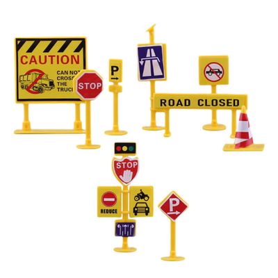 Hemoton Miniature Traffic Barrier Toy Roadblock Signs Toy Kids Educational Traffic Sign Model for Learning and Playtime Durable Sign Barricade Decoration 2.24X1.77X0.07 Inches