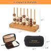 4 in a Row Game Wooden - 4 Connect in a Row Classic Strategy Game for Adults Kids,Four Connect Same Colour in a Row,Portable Travel Games Family Board Games with Storage Bag view 3
