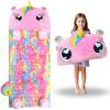 Kids Sleeping Bag, Large Unicorn Slumber Bag for Girls Boys, Portable Nap Mat, Preschool Daycare Kindergarten Birthday Gift 3-12 Yr Child, Pink view 1