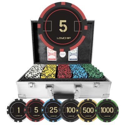 LOYCHIP 1000pc Poker Chip Set 11.5g Numbered Aluminum Case Texas Holdem