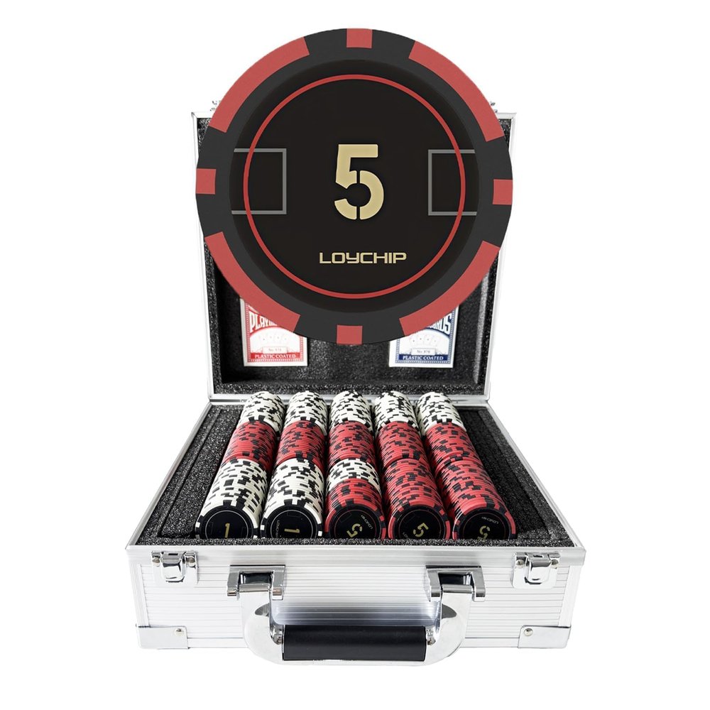 LOYCHIP 600pc Poker Chip Set 11.5g Numbered Aluminum Case Texas Holdem