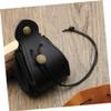 BCOATH 1pc Portable Leather Dice Storage Bag Compact Dice Pouch for Game Beads Accessories for Travel Organization Black view 2