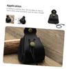BCOATH 1pc Portable Leather Dice Storage Bag Compact Dice Pouch for Game Beads Accessories for Travel Organization Black view 3
