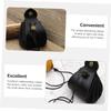 BCOATH 1pc Portable Leather Dice Storage Bag Compact Dice Pouch for Game Beads Accessories for Travel Organization Black view 4
