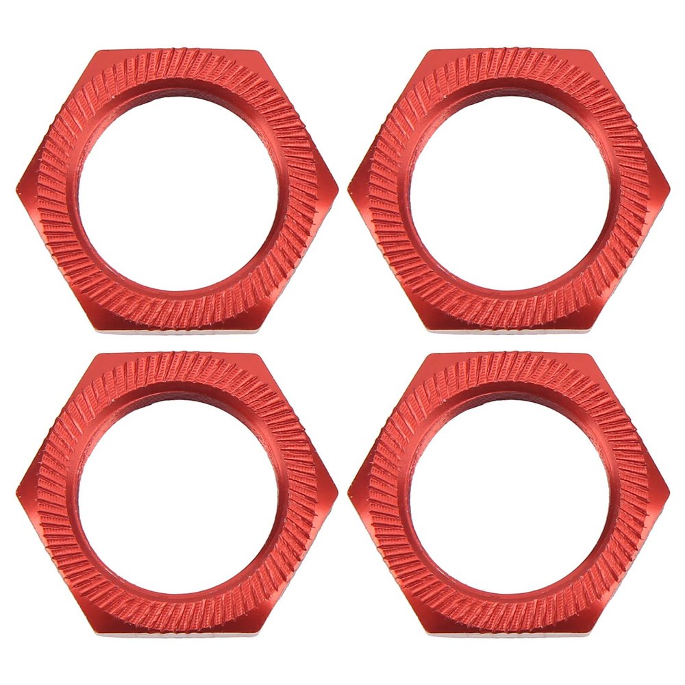 4 Pcs 24mm Wheel Hex Hub Nut Aluminum Alloy High Strength 24mm Hex Hub Nut for ARRMA 1/5 Outcast Kraton 8s Lightweight RC Car Accessories (Red)