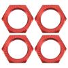 4 Pcs 24mm Wheel Hex Hub Nut Aluminum Alloy High Strength 24mm Hex Hub Nut for ARRMA 1/5 Outcast Kraton 8s Lightweight RC Car Accessories (Red) view 1