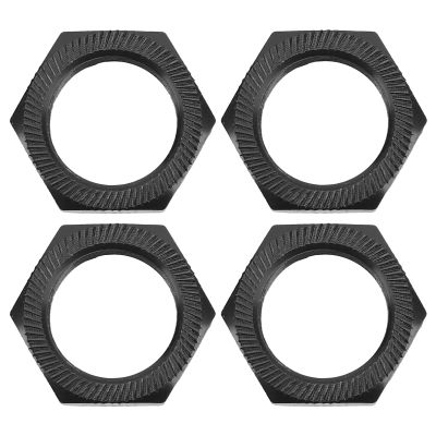 4 Pcs 24mm Wheel Hex Hub Nut Aluminum Alloy High Strength 24mm Hex Hub Nut for ARRMA 1/5 Outcast Kraton 8s Lightweight RC Car Accessories (Black)